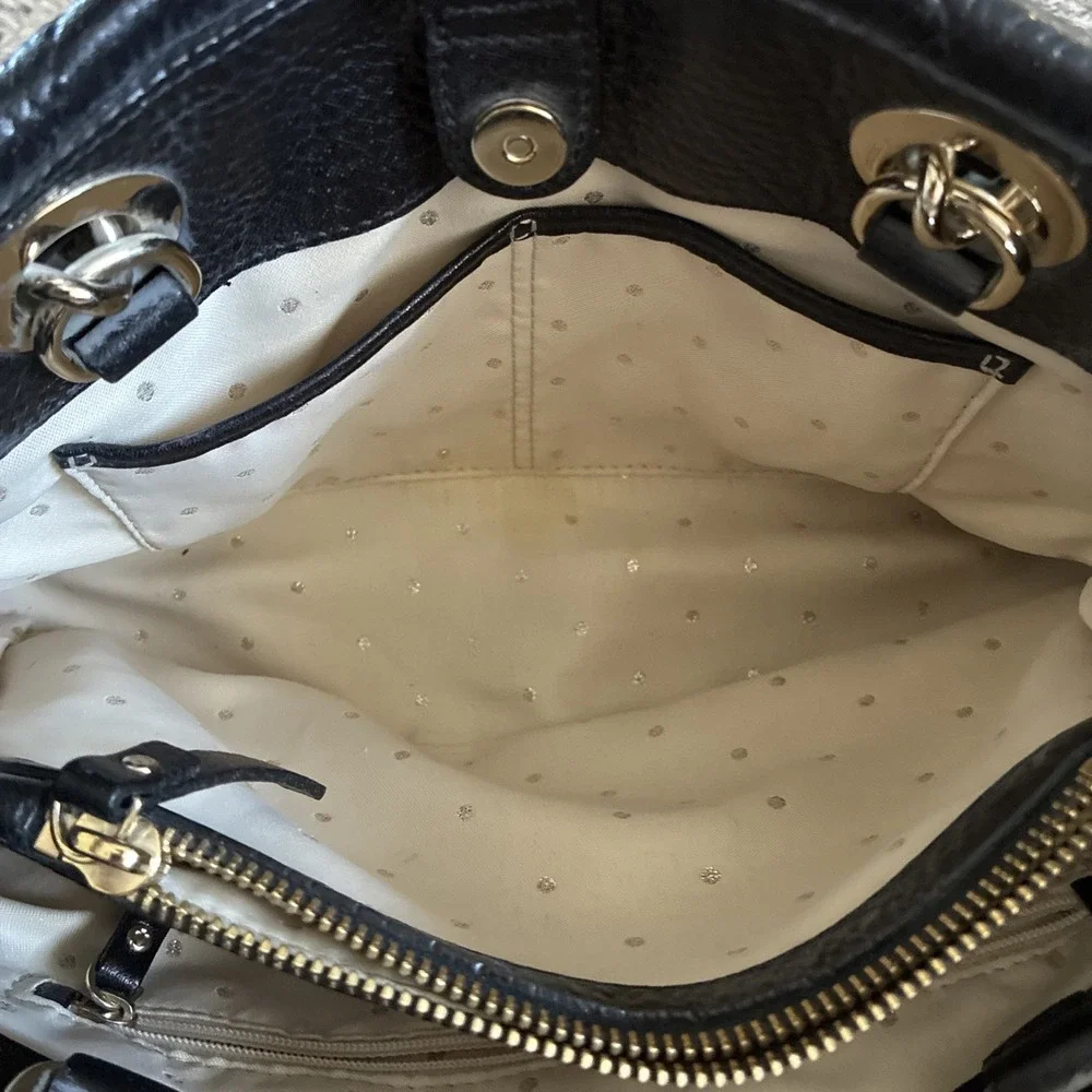 KATE SPADE NEW YORK GOLD COAST MARYANNE BLACK QUILTED LEATHER HANDBAG TOTE PURSE